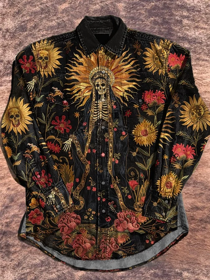 Men's Vintage Western Linen Shirt