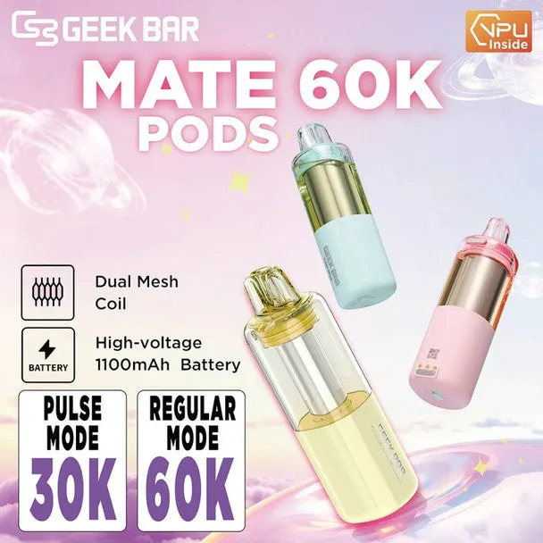Geek Bar Mate 60K Disposable Pod（5%, 15mL, 60000 Puffs）
