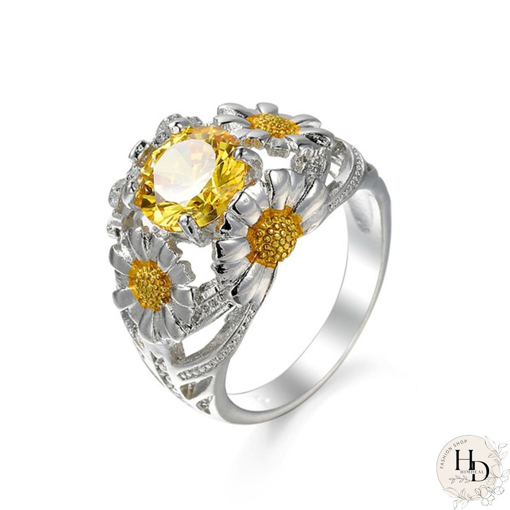 925 silver rings Sunflower sunflower flower lady jewelry ring Fashion Jewelry