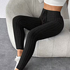 Women's High-Waisted Ribbed Leggings by Inlyline