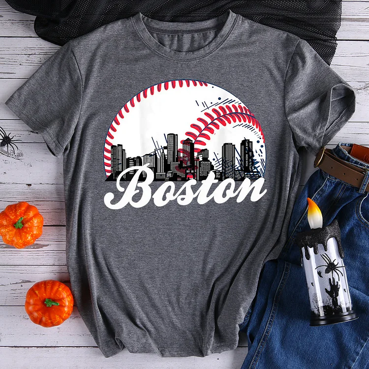 Retro Boston Base Ball Cityscape T-Shirt-597917-Annaletters