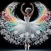 Belle jupe danseuse fille-partielle sp&eacute;ciale diamant peinture-30 * 30cm