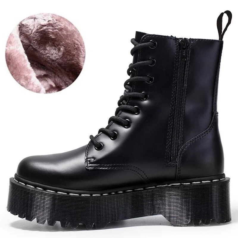 Woman Shoes High Heels Sexy Platform Boots Black Thigh High Leather Boots Winter GENUINE LEATHER Booties Woman Plus Size Boots