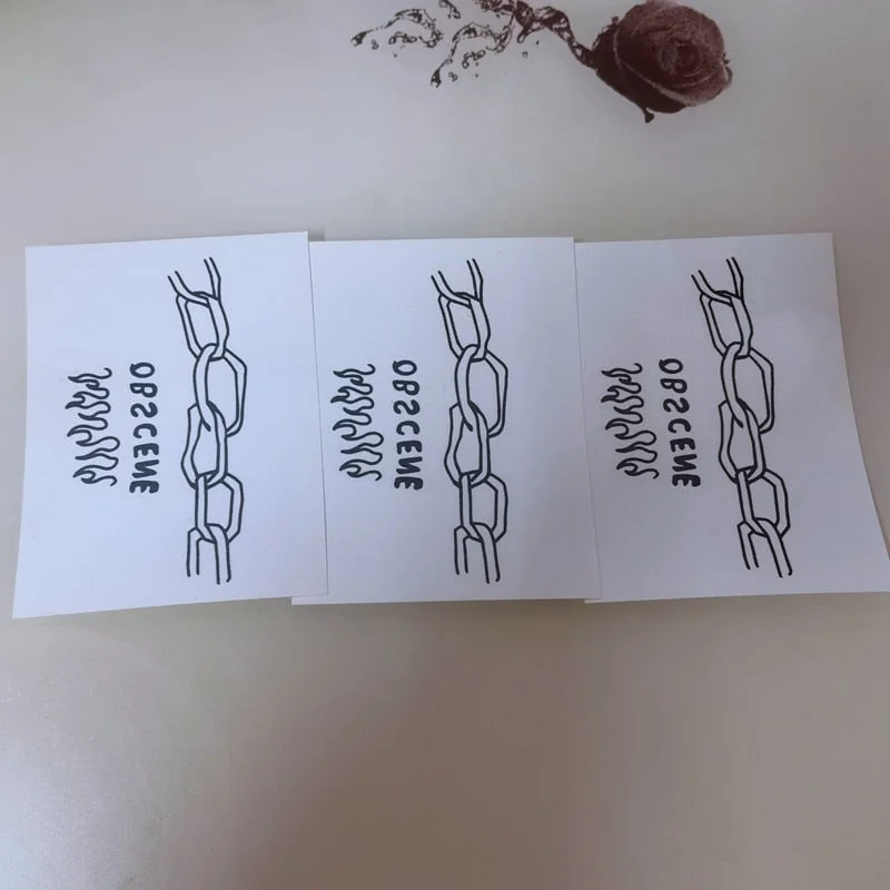 Flame Chain Temporary Tattoo Sticker Waterproof Dark English Selfhood Fake Tattoo Neck Hand Back Men and Women Tattoo Stickers