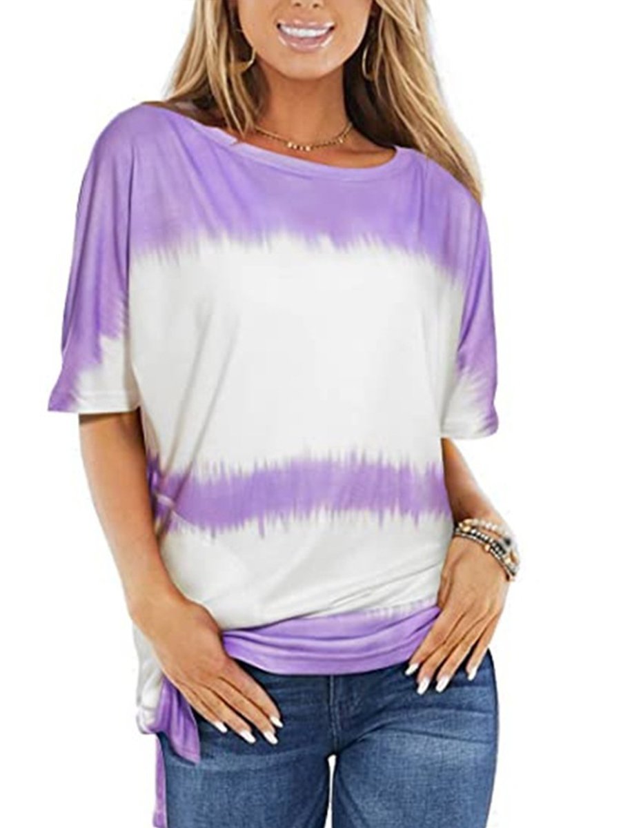 Loose Round Neck Short Sleeve Printed T-shirt