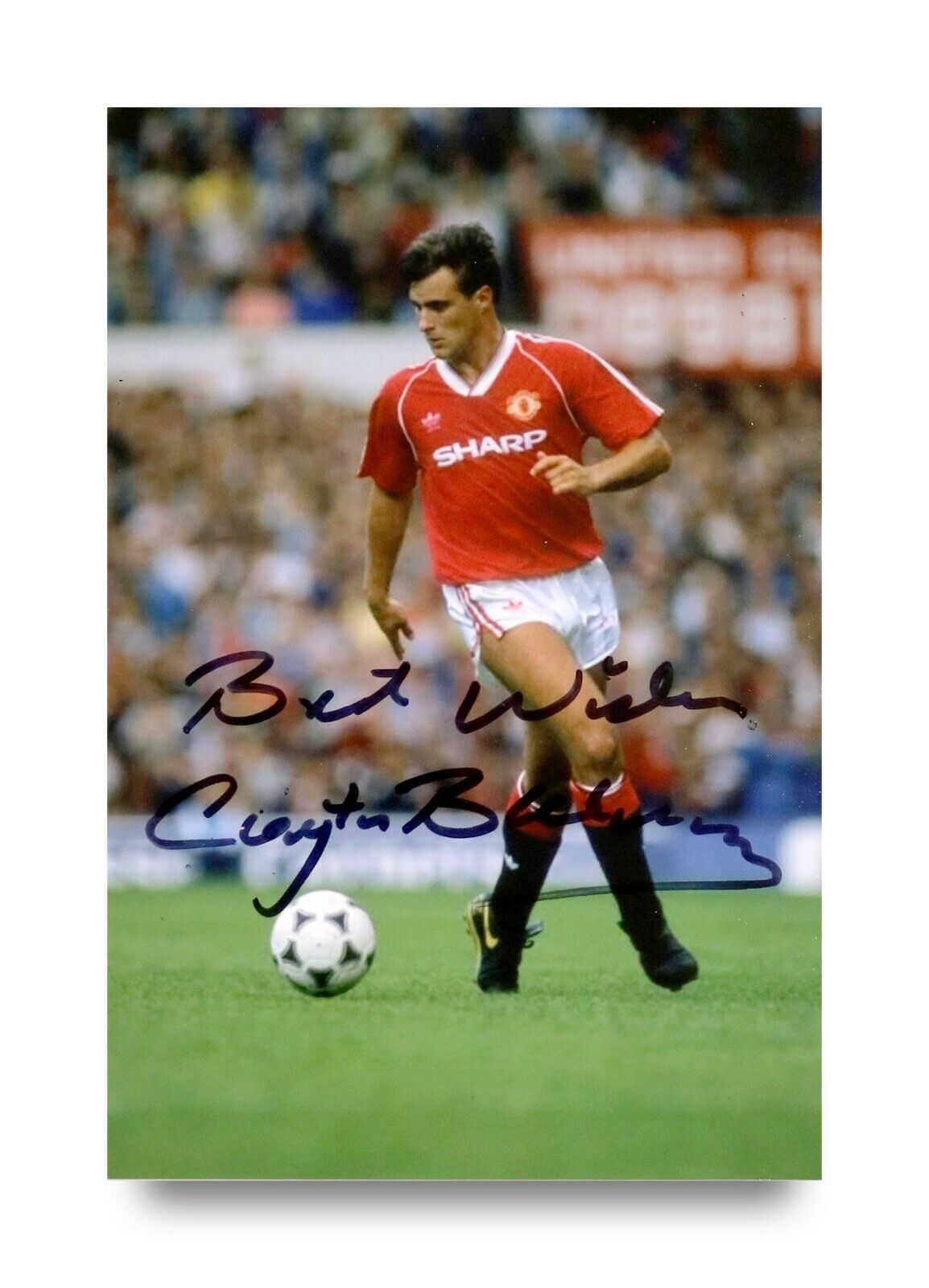 Clayton Blackmore Hand Signed 6x4 Photo Poster painting Manchester United Wales Autograph + COA