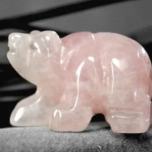 pornhint Pornhint Walking Bear Totem Rose Quartz Spirit Animal Fetish Stone Figurine 9016