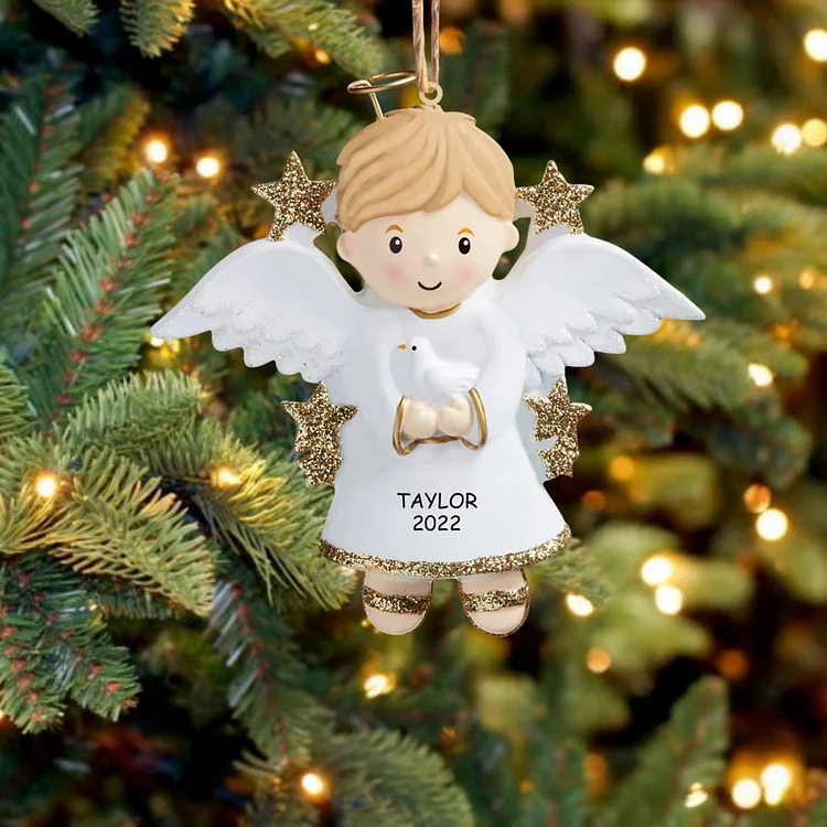 Kettenmachen Holz Weihnachtsornament-Personalisierter Name & Jahr Engel  Baby Ornament Schutzengel 13.99