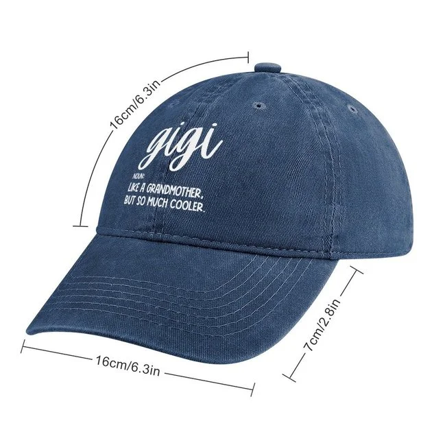 Women's Gigi Like A Grandmather But So Much Cooler Funny Graphic Printing Casual Text Letters Adjustable Denim Hat socialshop