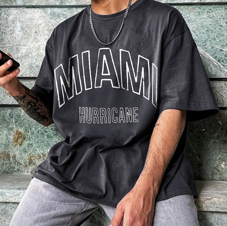Retro Oversized MIAMI Men's T-shirt e032