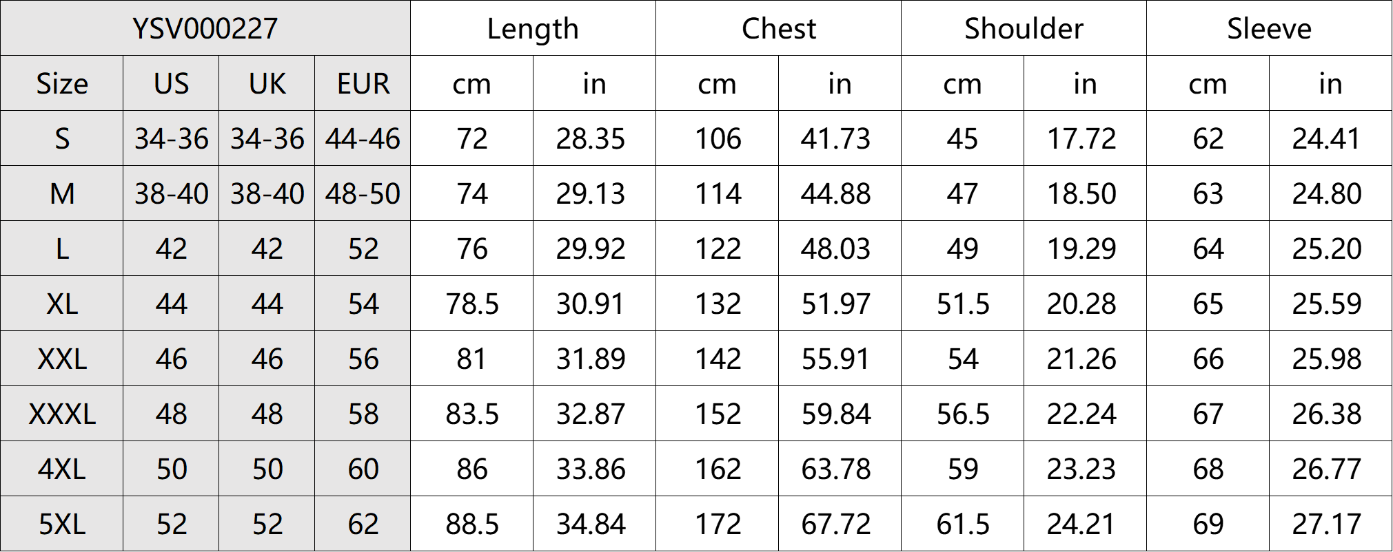 Vintage Printed Cotton Linen Shirt Size Chart