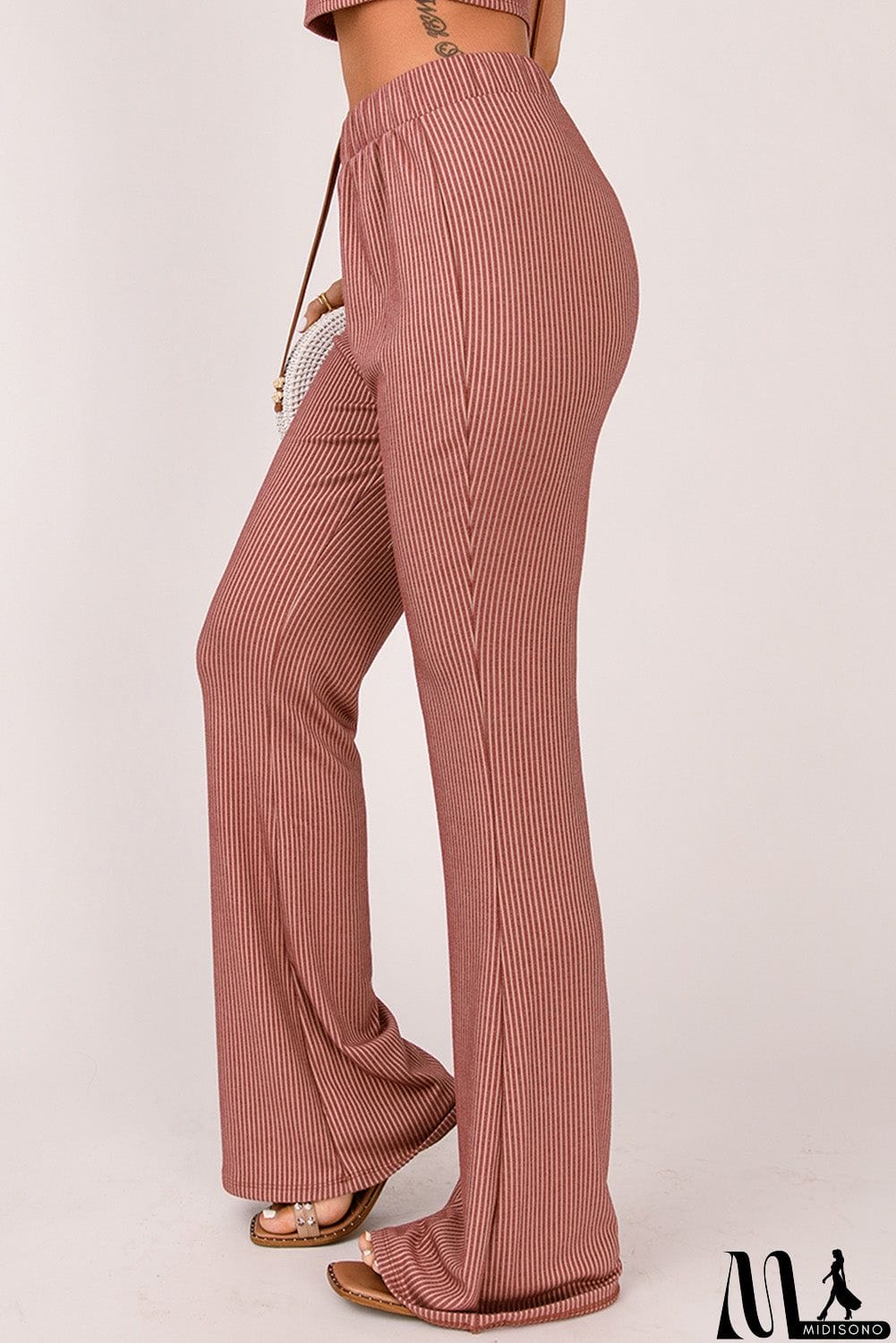 MidiSono - Red Striped Wide Leg Pants