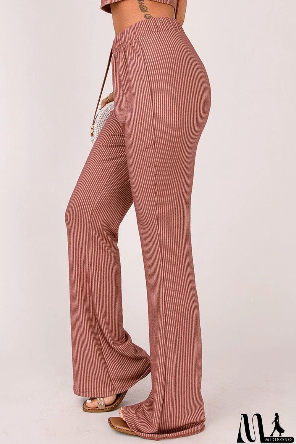 MidiSono - Red Striped Wide Leg Pants