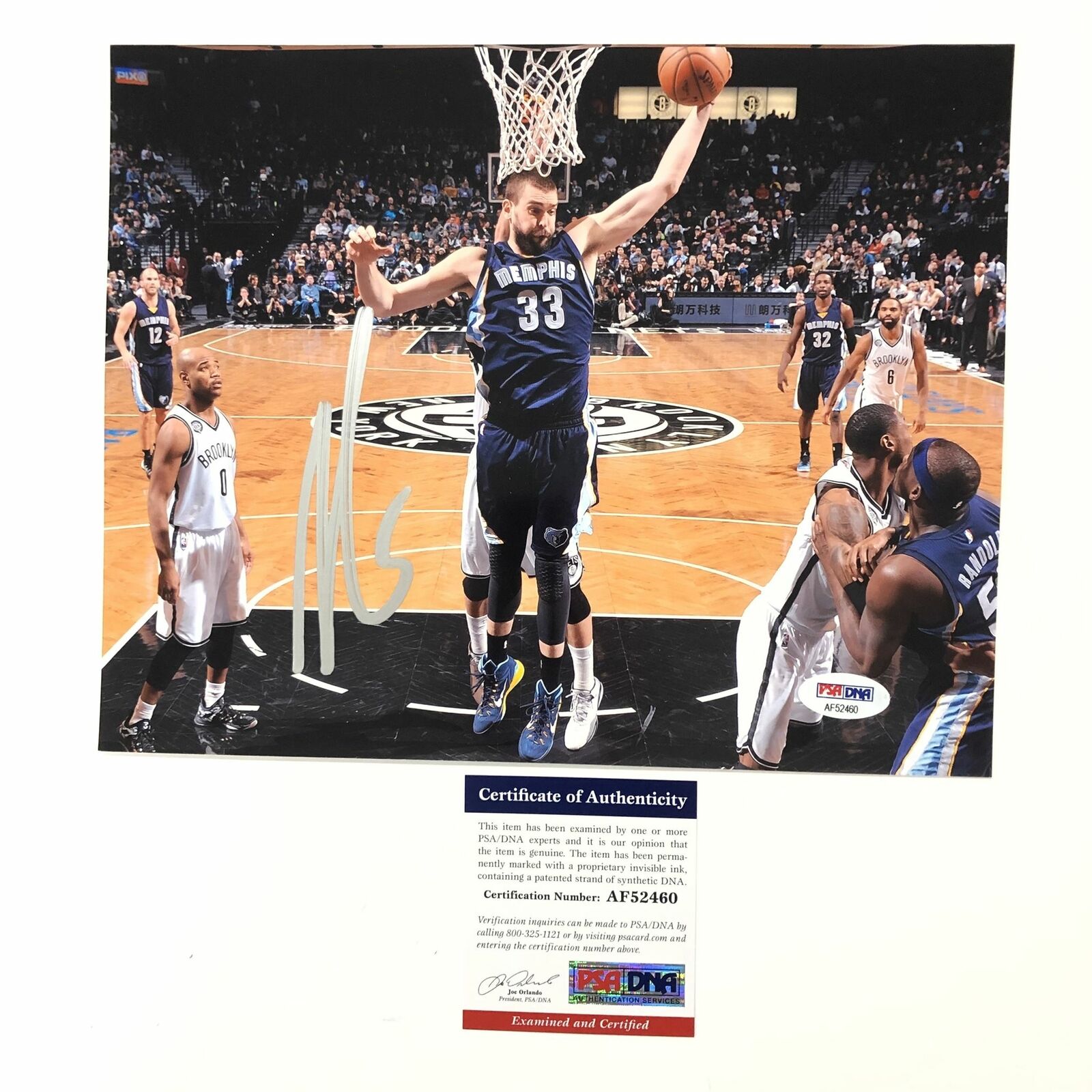 Marc Gasol signed 8x10 Photo Poster painting PSA/DNA Memphis Grizzlies Autographed