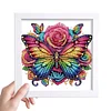 Butterfly Flower 5D DIY Partial Special Shaped Drill Diamond Painting With Frame Kit 17.2x17.2cm