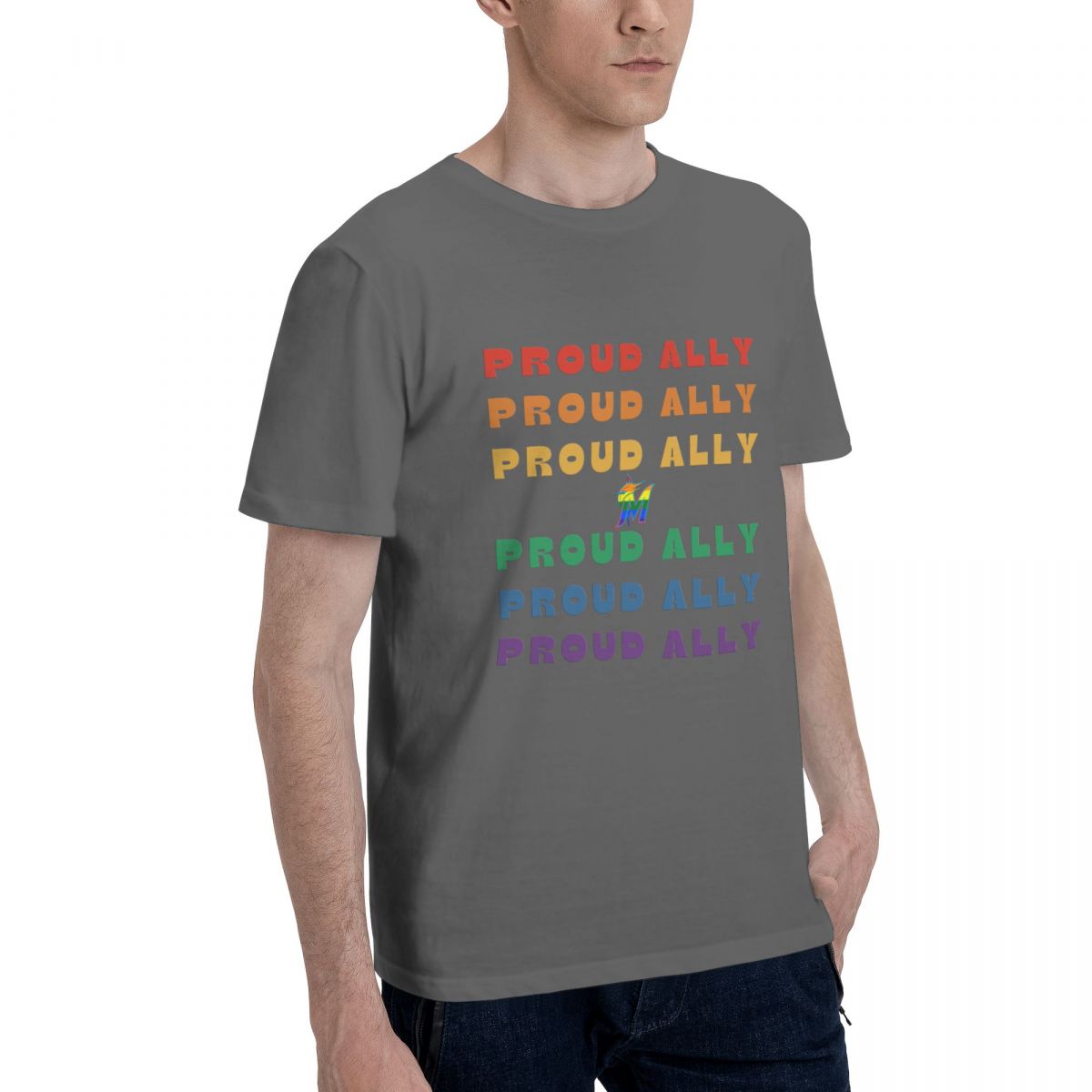 Miami Marlins Proud Ally Printed Men's Cotton T-Shirt