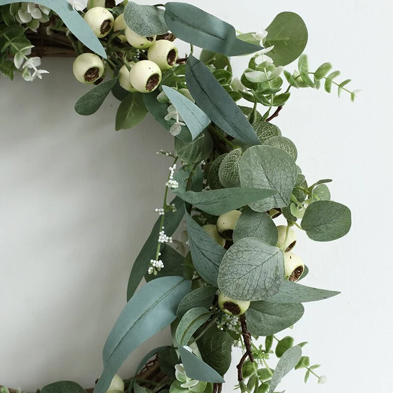 Mixed Berries Greens Faux Eucalyptus Wreath