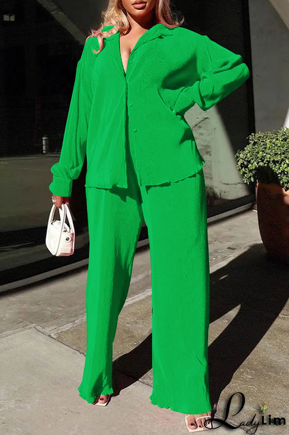 Blue Casual Solid Patchwork Turndown Collar Long Sleeve Two Pieces