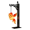 Glowing Owl Metal Bookend Lamp Iron Shelf Organizer Vintage Style