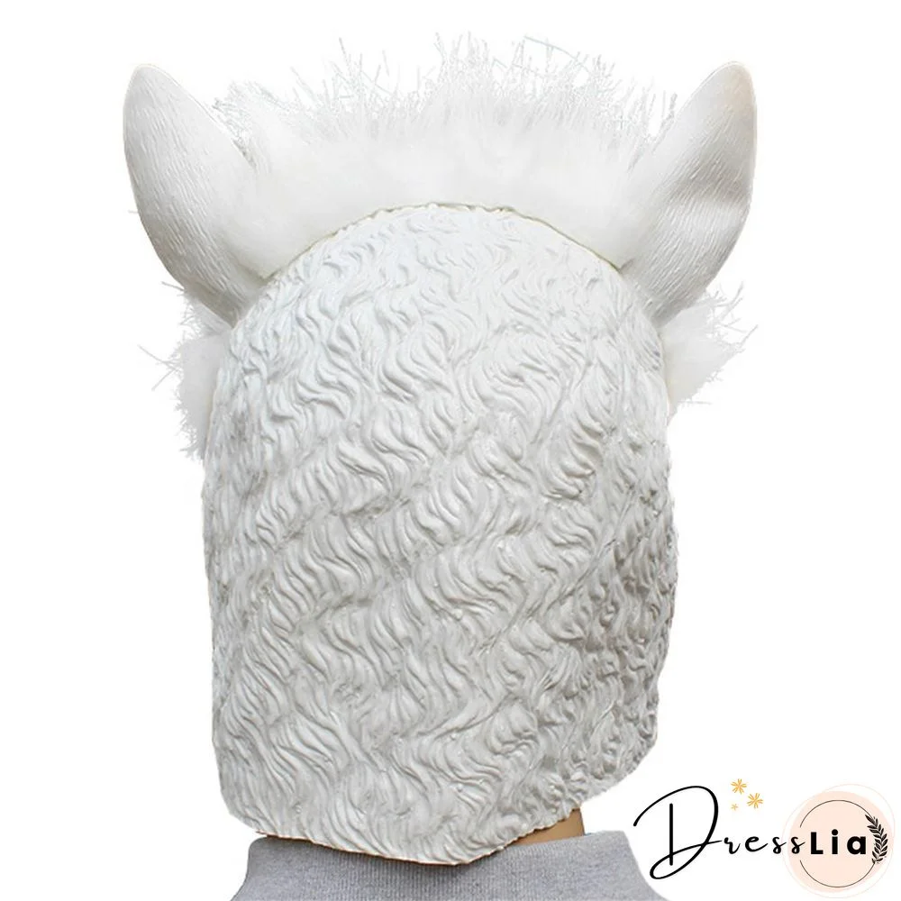 Halloween Alpaca Mask Halloween Animal Party Full Head Mask