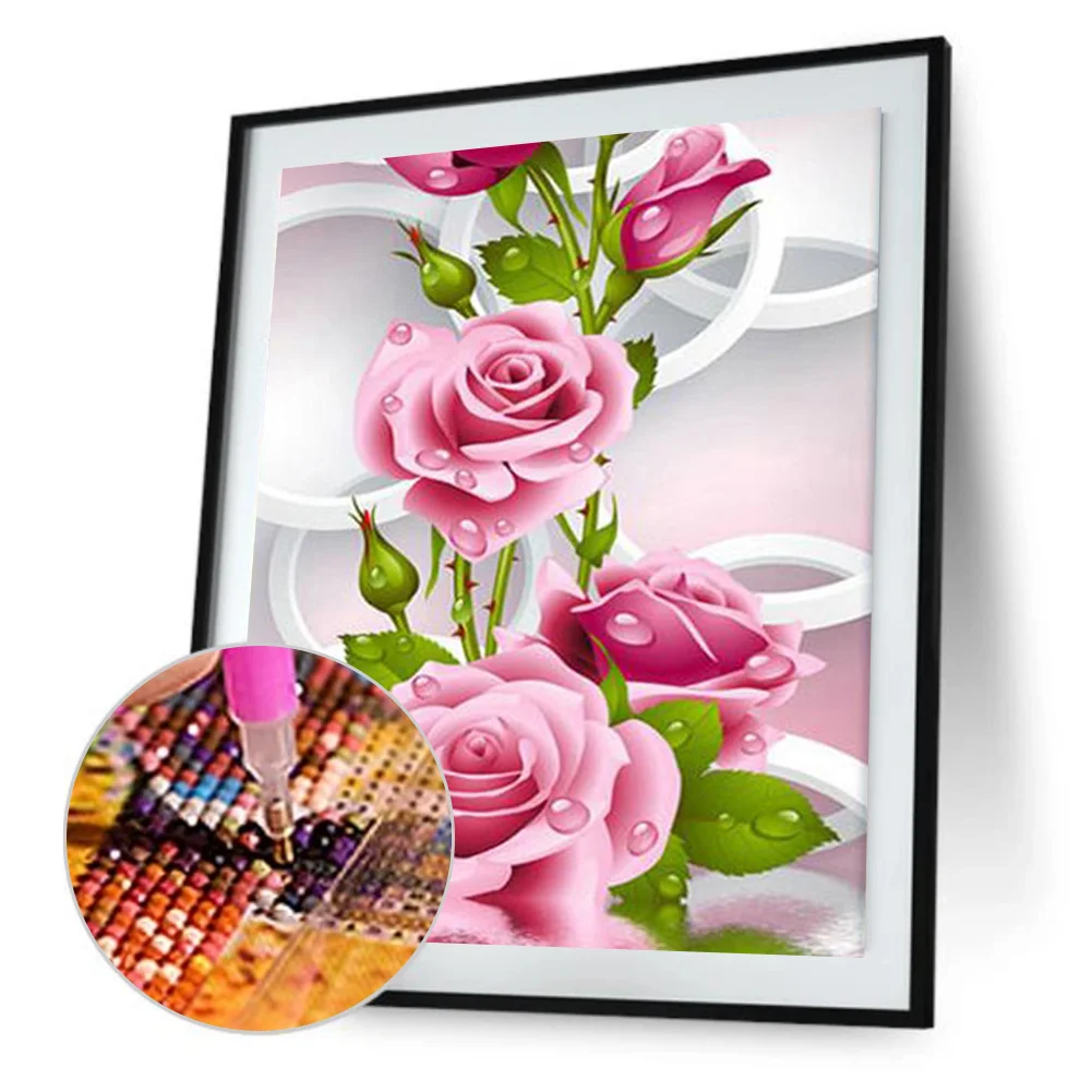 Diamond Painting - Partial Round Drill - Rose(30*56cm)