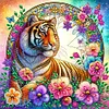 Fleur tigre-partiel sp&eacute;cial diamant peinture-30 * 30cm