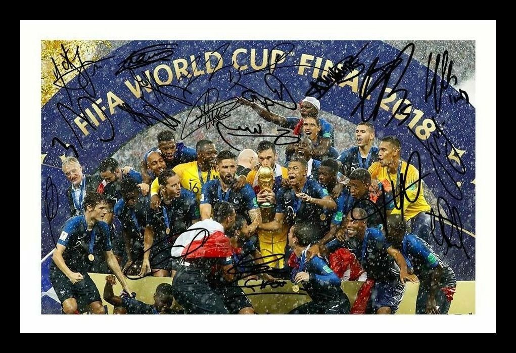 France 2018 World Cup Winners Autograph Signed & Framed Photo Poster painting