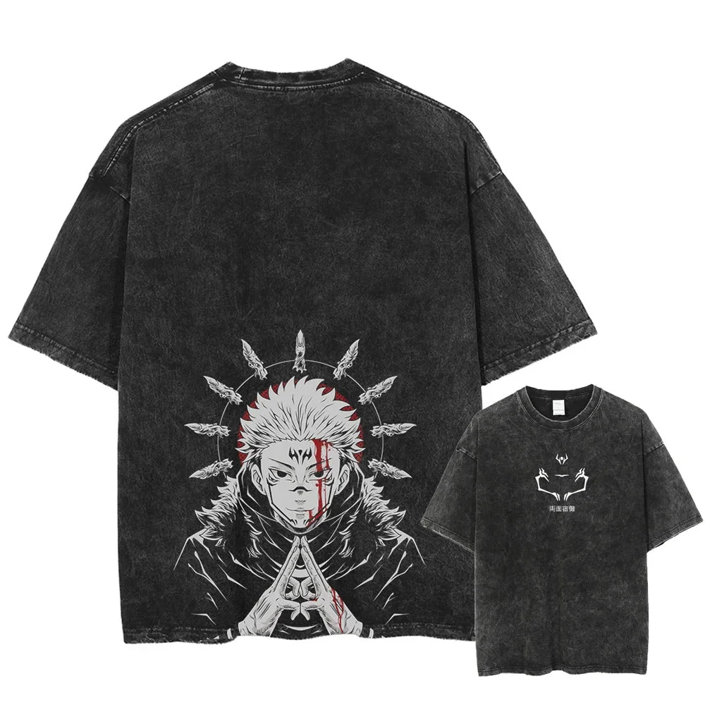 "Lord Of The Curse" Vintage Cotton Washed Oversized T-shirt、、URBENIE