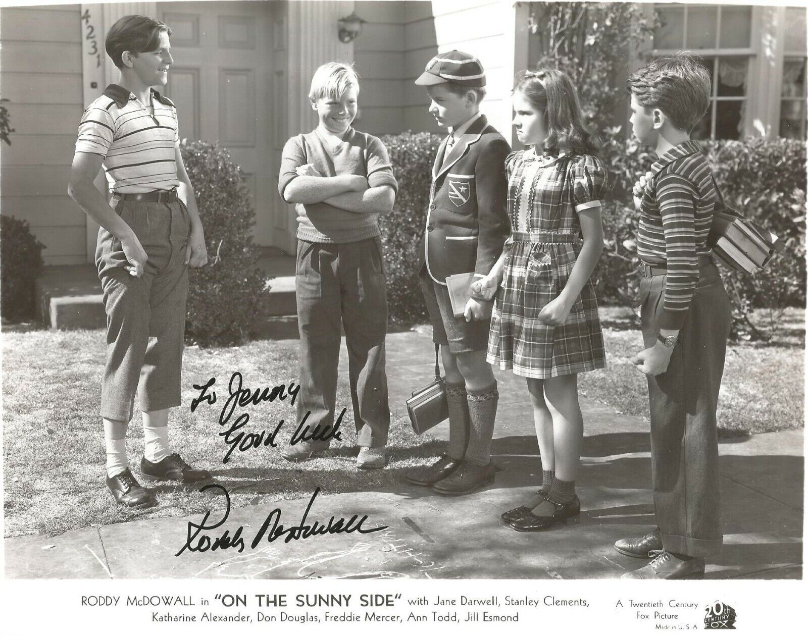 RODDY McDOWELL-SIGNED 8X10-ORIGINAL MOVIE Photo Poster painting-AS A CHILD-OTHER CHILDREN ALSO