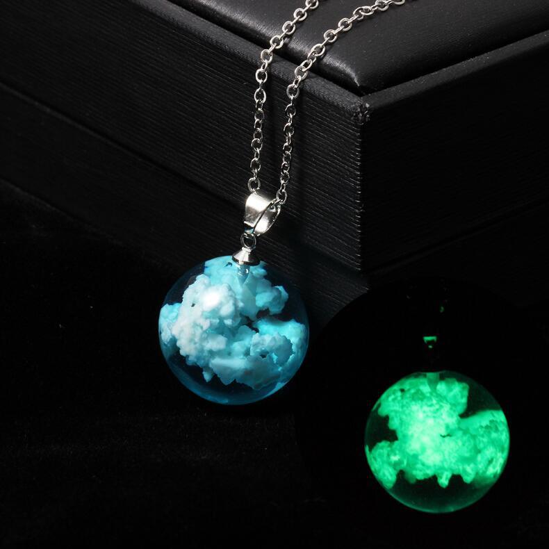 Blue Sky Sphere Pendant Necklace