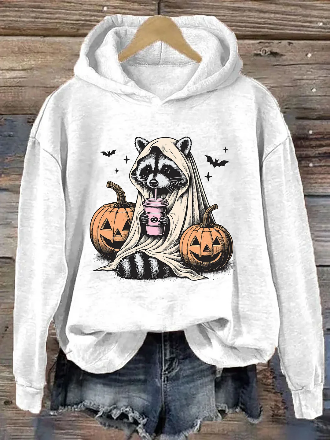 Halloween Raccoon Ghost Hoodie