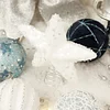 18PCS Blue White Silver Christmas Tree Hanging Decors Set