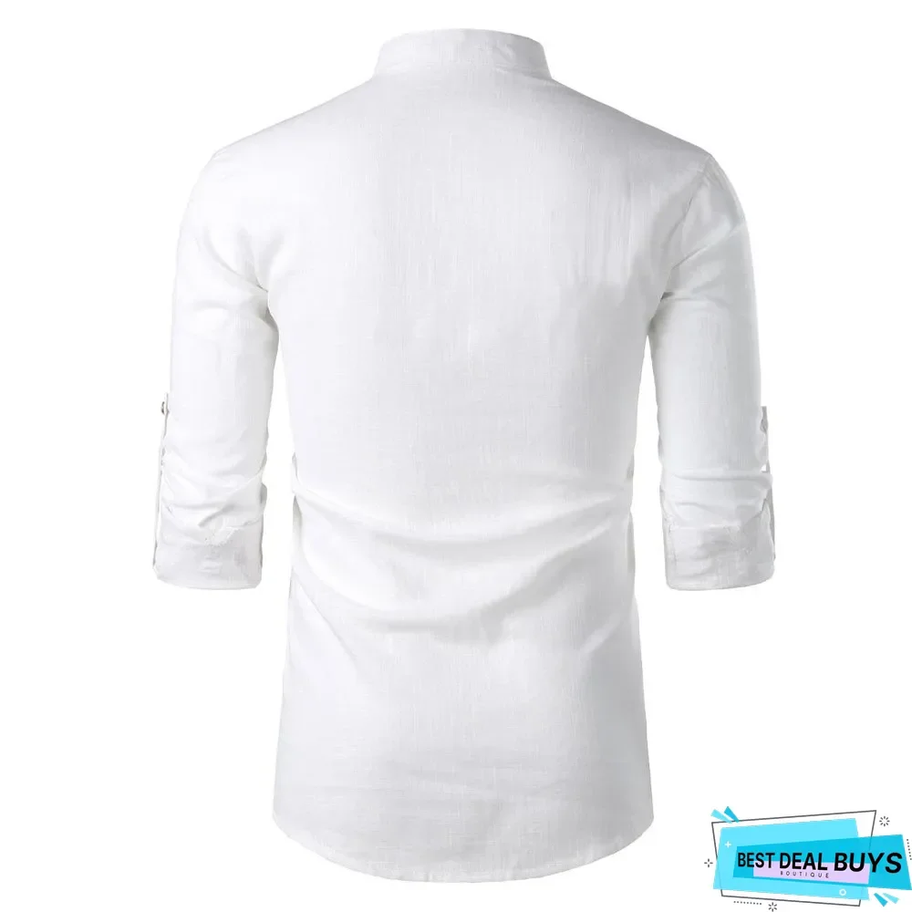 Lapel Neck Button Casual Solid Color Shirt