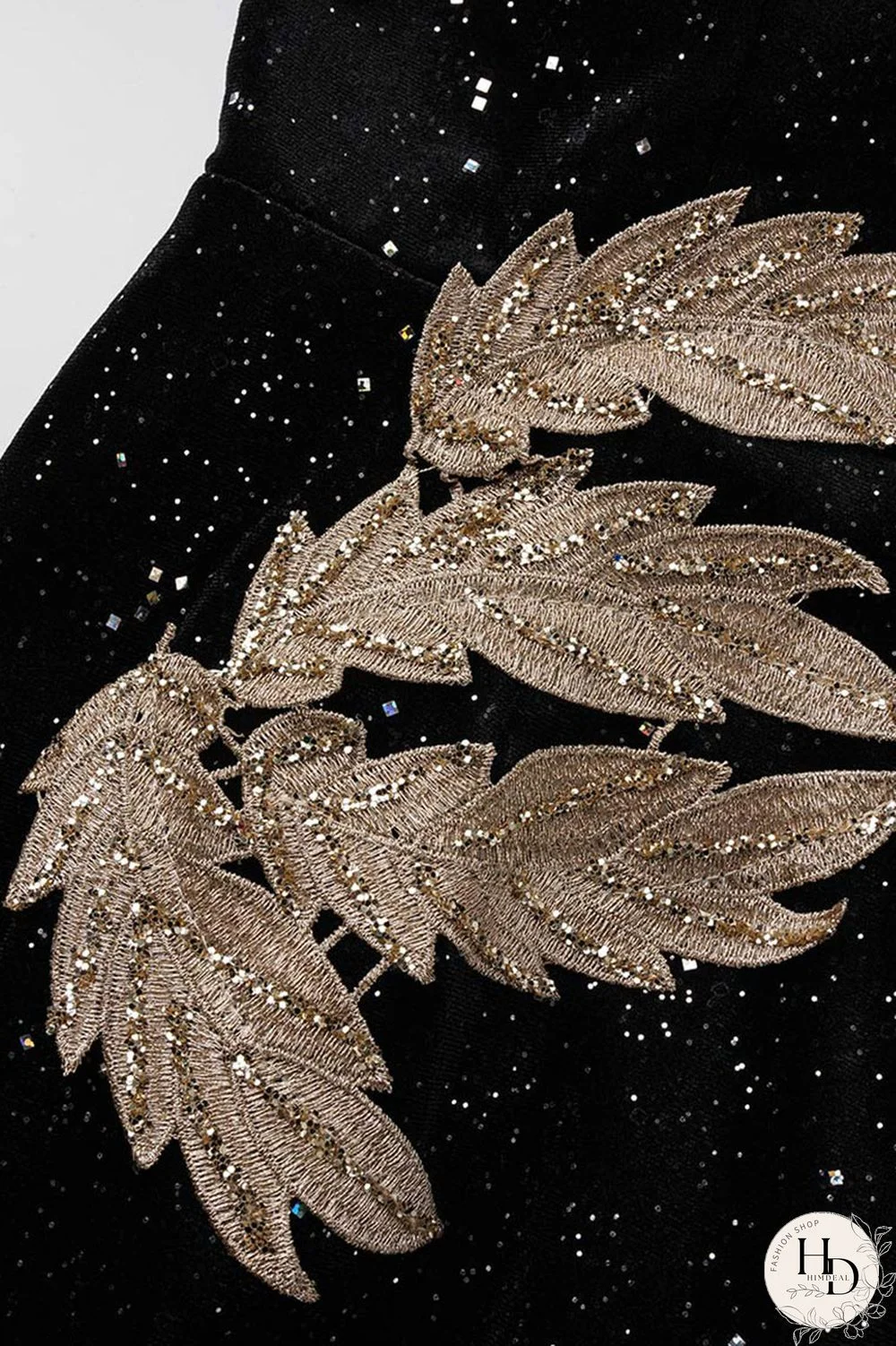 Black Casual Elegant Print Embroidered Split Joint O Neck One Step Skirt Dresses