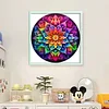 (US Only)Full Embroidery cotton Thread 11CT Printed Mandala Cross Stitch Kit 40x40cm