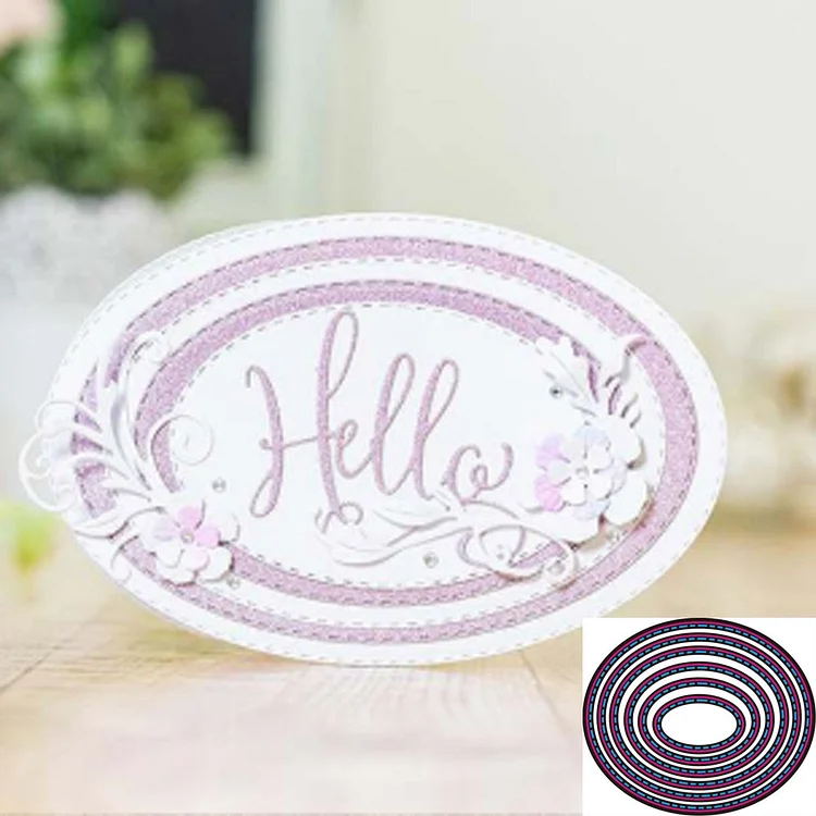 New Design Craft Metal Cutting Die cut die 6pcs oval frame decorative scrapbooking Album Paper Card Craft Embossing Die Cut