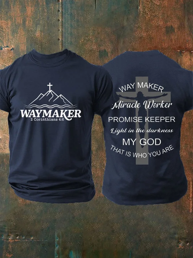 🔥Buy 3 Get 15% Off🔥Men's Faith Waymaker Print Casual T-Shirt 
