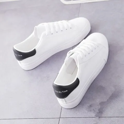 Yyvonne New Small White Shoes Female Korean Version Of Students With Flat Shoes Flat Sports Leisure Round Head Flat Women's Single Shoes
