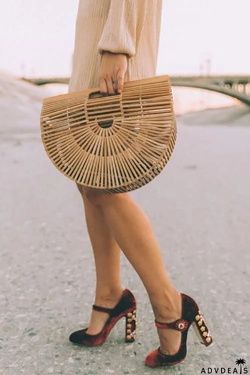 Bamboo Wood Handbag