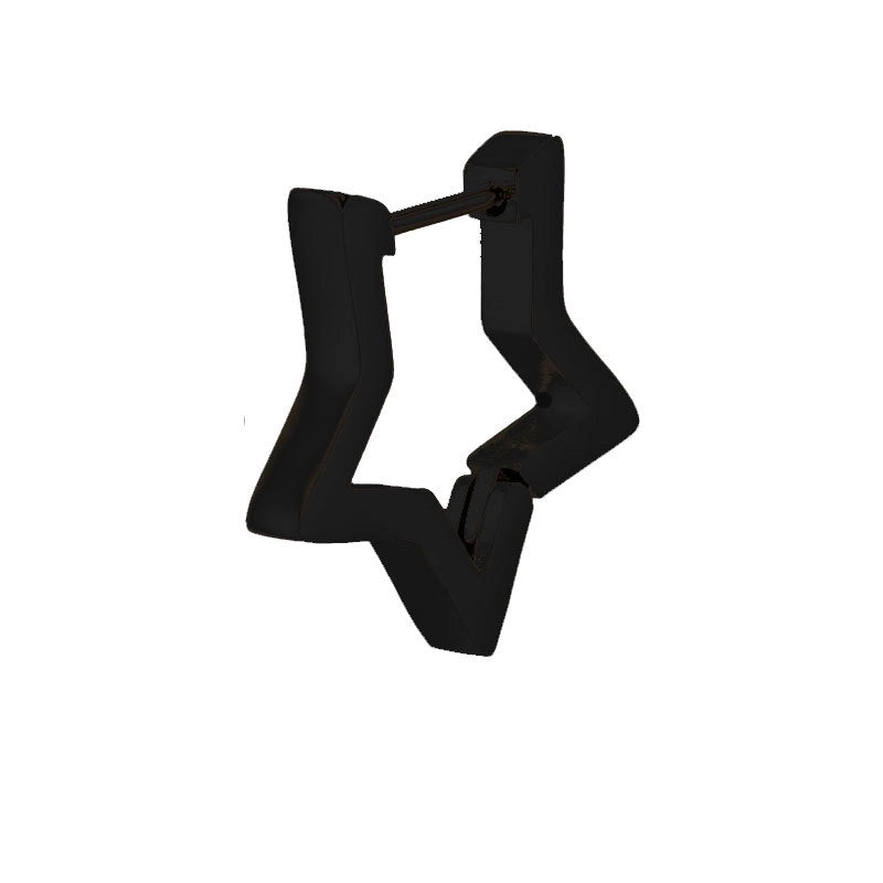 1 Piece Hip-Hop Rock Minimalist Star Heart Shape Metal Button 304 Stainless Steel Copper Gold Plated Hoop Earrings