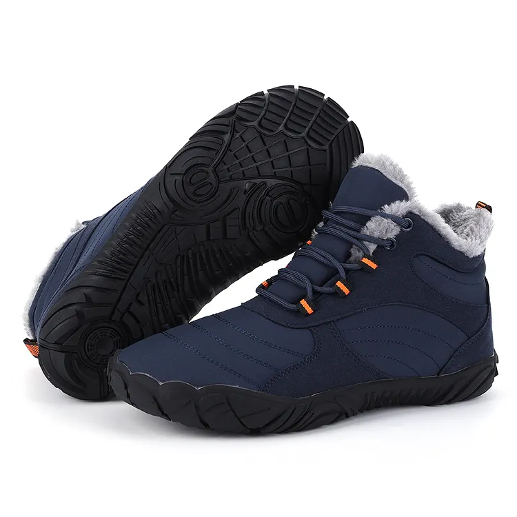 HiGropcore Hike Footwear Winter Barefoot Boots, Fur Lined Waterproof Snow Boots Womens Mens, Wide Toe Box Minimalist Ankle Booties