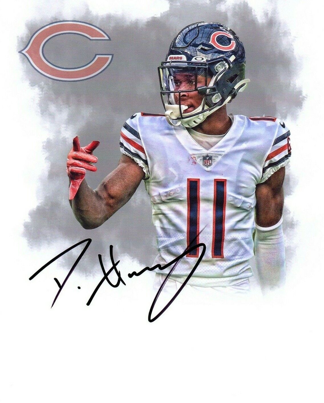 Darnell Mooney signed autographed 8x10 football Photo Poster painting Chicago Bears WR