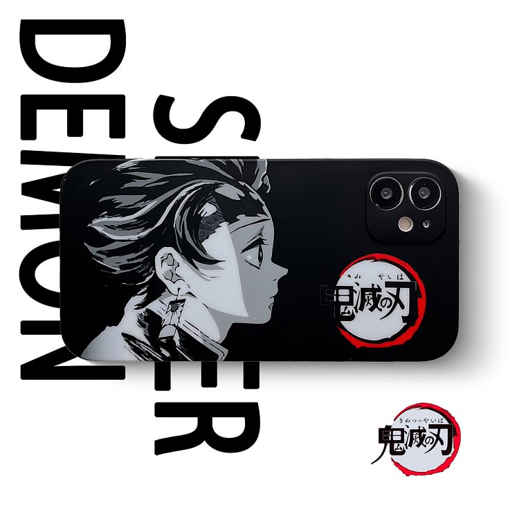 Demon Slayer Tanjirou Nezuko Monochrome Anime Phone Case For Iphone weebmemes
