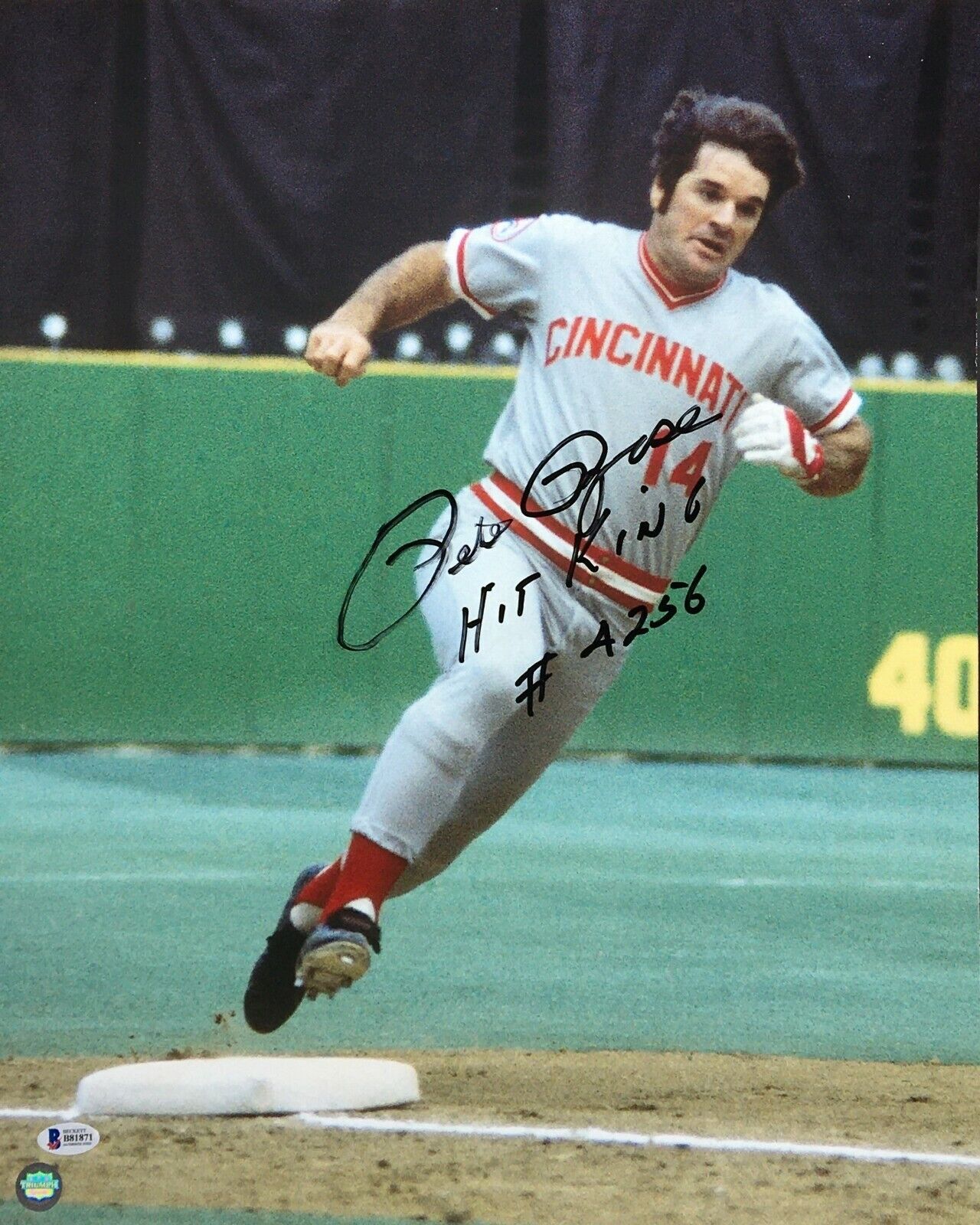 Pete Rose Signed 16x20 Photo Poster painting Hit King/ #4256