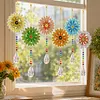 6PCS Flowers 5D DIY Diamond Painting Wind Chimes Suncatcher Kit Double Sided Diamond Art Kits Suncatcher with Crystal Pendant for Home Wall Window Decor Adults DIY Art Craft