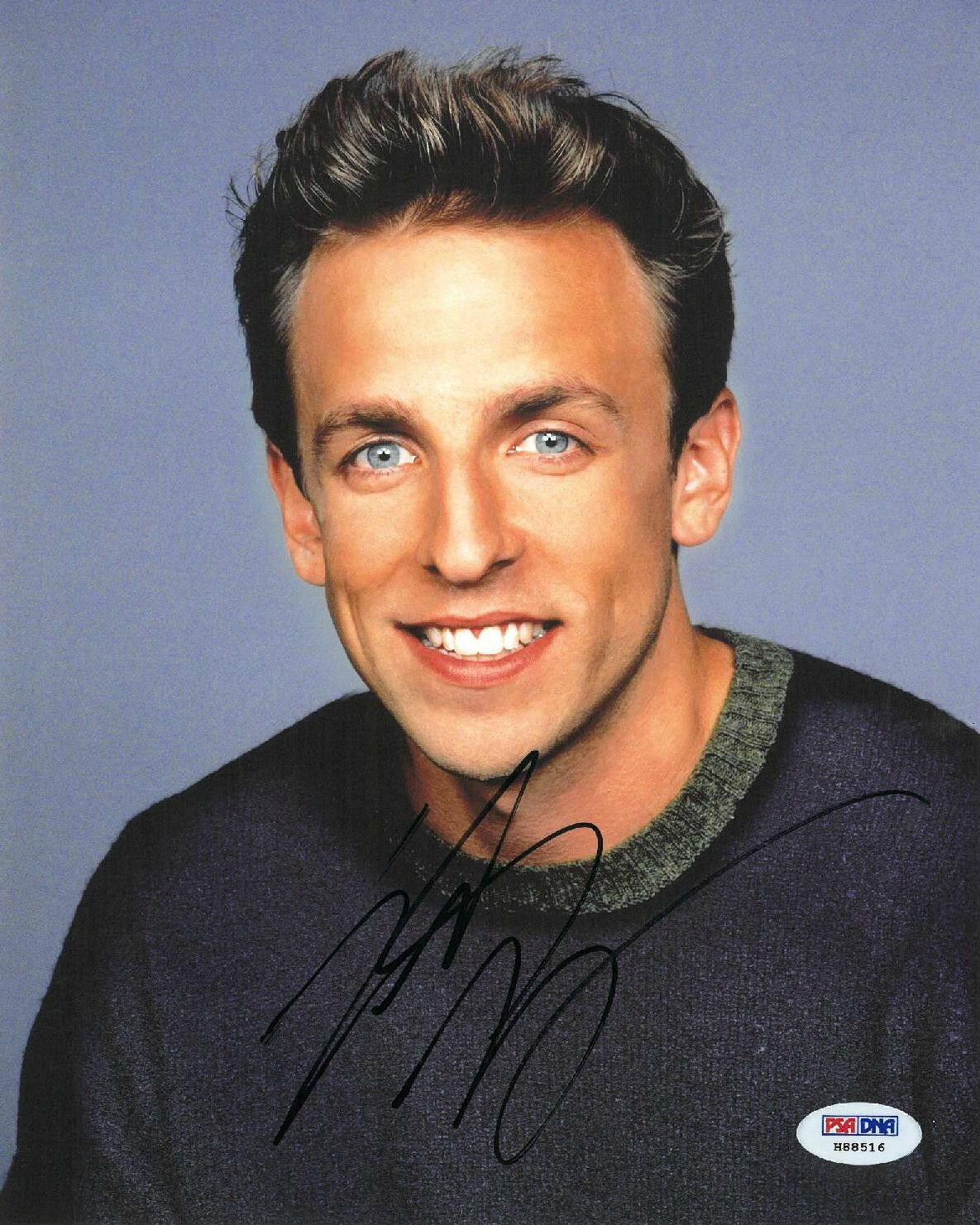 Seth Meyers Signed SNL Authentic Autographed 8x10 Photo Poster painting (PSA/DNA) #H88516