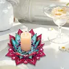 Peinture en diamant en 5D bricolage, d&eacute;coration acrylique de bureau, bougeoirs fleurs, brise-plat, d&eacute;coration de bureau maison faite main pour adultes d&eacute;butants (lotus violet)