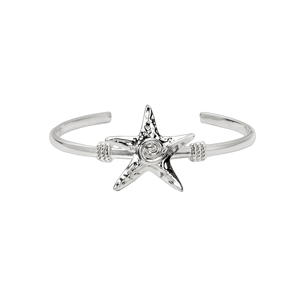 Silver Starfish Bangle