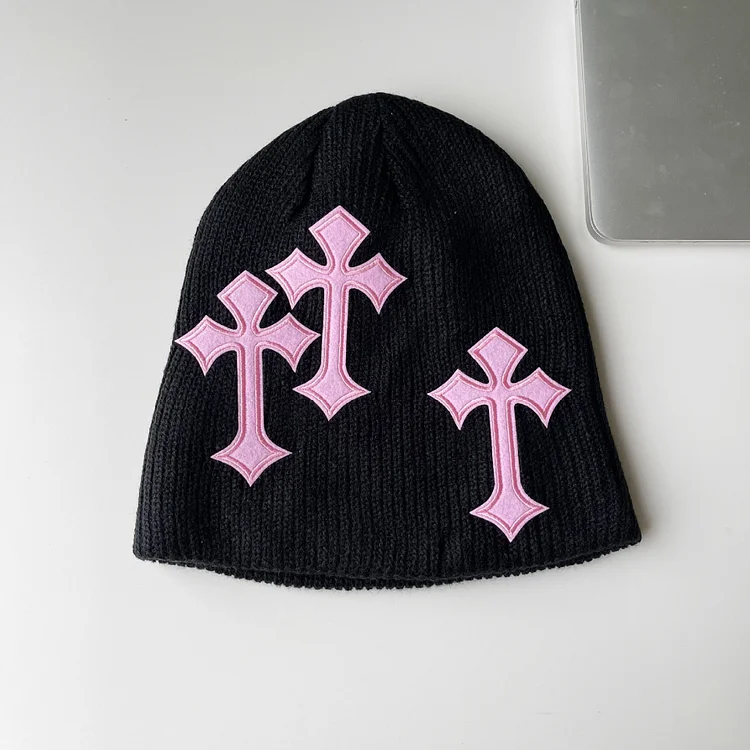 Casual Gothic Cross Pattern  Acrylic Knitted Hat
