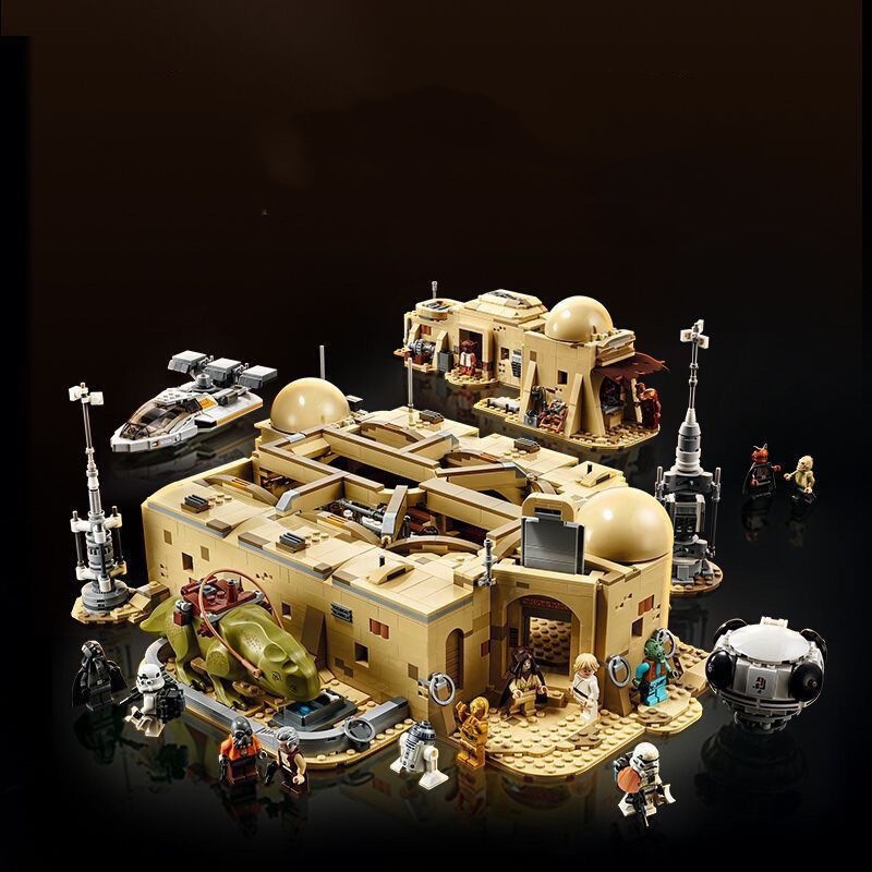 Sci‑fi desert cantina building blocks set – full model front view (3,187 pieces)